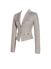 Load image into Gallery viewer, Oakley Brown Plaid Preppy Style Blazer Jacket
