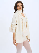 Load image into Gallery viewer, Orla White Wool-Blend Ribbed Knit Cardigan
