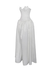 Load image into Gallery viewer, Naila Lace Trim Strapless Drop Waist Wedding Gown
