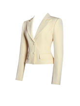 Load image into Gallery viewer, Quinne Butter Yellow Slim-fit Blazer
