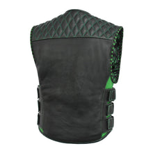 Load image into Gallery viewer, Tactical Emerald Men’s Motorcycle Leather Vest
