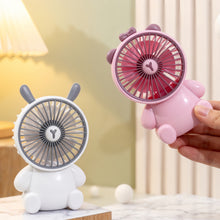 Load image into Gallery viewer, Creative Cartoon Bear Desktop Mini Fans Big Wind Desktop Portable USB Charging Handheld Fan Portable Air Conditioning Handheld Cooling Fan Charging Usb Fan Portable Handheld Fan
