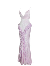 Load image into Gallery viewer, Paolina Taro Pink Jacquard Ruffle Mermaid Maxi Dress
