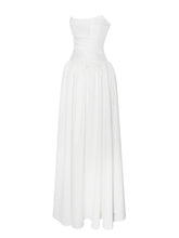 Load image into Gallery viewer, Umay White Drop Waist Satin Corset Bridal Gown

