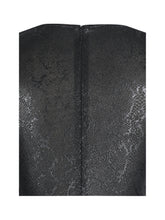 Load image into Gallery viewer, Ilysia Black V-Neck Plunge Snakeskin Mermaid Hem Maxi Dress
