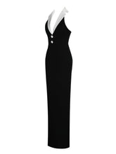 Load image into Gallery viewer, Raelyn Black and White Business Casual Maxi Dress
