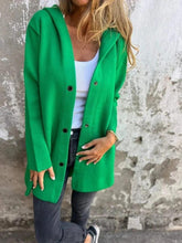 Load image into Gallery viewer, MANDOTOS Hooded Cardigan Single-Breasted Loose Red Jacket
