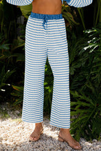 Load image into Gallery viewer, Stripe Collared Top and Drawstring Pants Set
