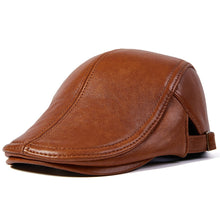Load image into Gallery viewer, Men Beret Hat Real Leather Flat Cap
