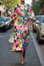Load image into Gallery viewer, Geometric Print Batwing Sleeve Flowy Maxi Dress – 12 Styles, XS–XXXL

