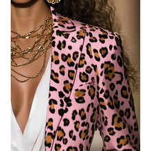Load image into Gallery viewer, Women's Pink Leopard Blazer
