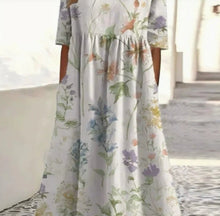 Load image into Gallery viewer, Women's Plus-Size Patchwork Maxi Dress – Relaxed Fit Casual Skirt
