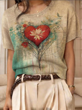 Load image into Gallery viewer, Women's Retro Short-Sleeve Jacquard Knit Top
