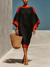 Load image into Gallery viewer, Loose-Fit Three-Quarter Sleeve Mid-Length Dress – 4 Colors S–3XL
