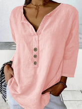 Load image into Gallery viewer, Modern Notched-Collar Button-Down Shirt – Relaxed Chic Staple
