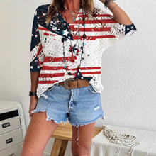 Load image into Gallery viewer, Women's Batwing-Sleeve Sweater – Hollowed-Out 3D Knitted Print Relaxed Fit
