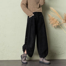 Load image into Gallery viewer, Corduroy Wide-Leg Pants with Lace-Up Detail | Street Style
