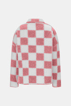 Load image into Gallery viewer, Elegant Checkered Snap Down Long Sleeve Teddy Jacket Soft &amp; Warm Colorful Jacket

