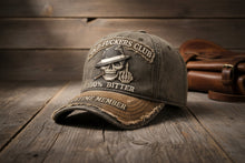 Load image into Gallery viewer, Embroidered Distressed Curved-Brim Baseball Cap | Retro Logo Style
