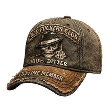 Load image into Gallery viewer, Embroidered Distressed Curved-Brim Baseball Cap | Retro Logo Style
