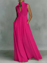 Load image into Gallery viewer, Women's French-Style High-Waist Midi Dress with Ribbon Tie
