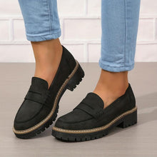 Load image into Gallery viewer, Thick-Sole Solid Color Loafers Women | Trendy Chunky Flats
