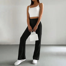 Load image into Gallery viewer, Solid Rib-Knit Pull-On Jogger Pants for Women
