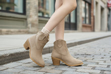 Load image into Gallery viewer, Women’s Retro Sock Cuff Booties – Stylish Ankle Boots with Stretch Cuff
