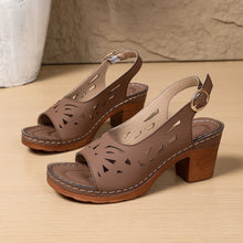 Load image into Gallery viewer, Retro Hollow-Out Buckle Strap Open-Toe Sandals – 4 Colors EU 36–43

