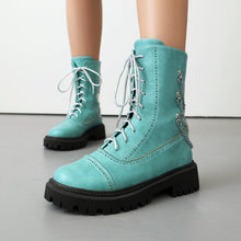 Load image into Gallery viewer, Women’s Chunky Heel Mid-Calf Dr. Style Boots – Large Size Fall &amp; Winter Boot
