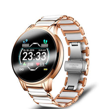 Load image into Gallery viewer, New Ceramic Smart Sport Fitness Watch For Women With Heart Rate Blood Pressure Monitor For Android and  IOS Sistems Sport Multifunctional Steel Belt Smartwatch
