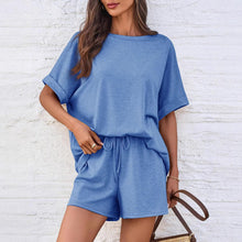 Load image into Gallery viewer, 👕 Oversized T-Shirt &amp; Drawstring Shorts Set – Ultimate Casual Comfort
