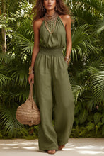 Load image into Gallery viewer, Women's Halter-Neck Backless Wide-Leg Jumpsuit – Solid Color Street Style
