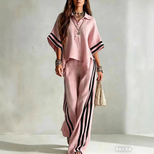 Load image into Gallery viewer, Women's Short-Sleeve Shirt &amp; Loose Pants Two-Piece Set
