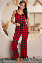 Load image into Gallery viewer, Plaid Lace Trim : Spaghetti Strap Jumpsuit
