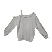 Load image into Gallery viewer, Ladies' Off Shoulder Long Sleeved Printed Love Hoodie
