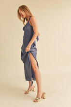 Load image into Gallery viewer, Ruched Side Slit Cutout Back Maxi Cami Dress –Elegant, Sophisticated &amp; Alluring with Side Slit, Ruched Detailing &amp; Daring Cutout Back Design for Special Occasions
