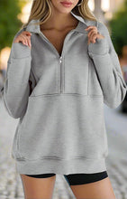 Load image into Gallery viewer, Women’s Half Zip Fleece Sweatshirt
