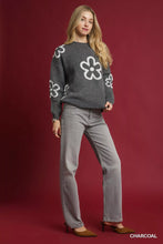 Load image into Gallery viewer, Umgee Round Neck Sweater with Floral Accents
