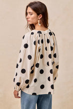 Load image into Gallery viewer, BiBi Polka Dot Exaggerated Balloon Sleeves Blouse
