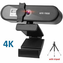 Load image into Gallery viewer, 2K 4K Pc Webcam With Gift Tripod Autofocus Usb Web Camera Laptop Mini Camera 1080P with Microphone For Full Widescreen Laptop USB Webcams Privacy Shutter Tripod Desktop Notebook Webcam Video Calling Recording Webcam
