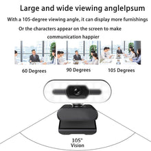 Load image into Gallery viewer, 2K Webcam Web Camera Study Chat Work PC Laptop Desktop USB With Microphone WebCamera Home Auto Light Correction for Desktop Laptop Streaming Computer USB Web Camera
