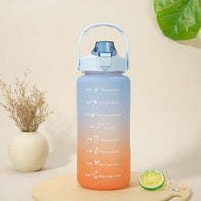 Load image into Gallery viewer, 2L Large Capacity Water Bottle With Straw With Time Marker Frosted Cup Girls Large Portable Travel Bottles Sports Fitness Cup Water Bottle With Time Marker 2L Drinking Bottles With Straw BPA Free 2L Leakproof Sports Water Bottles For Fitness Gym

