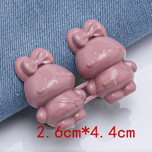 Load image into Gallery viewer, 2Pcs Bear Shaped Adjustable Jean Button Waist Buckle Snap Pants Buckle Extender Replacement Jeans Button Safety Pins No Sew Detachable Waist Body Fit Tighten Safety Pins
