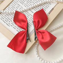 Load image into Gallery viewer, 2pcs Black White Ribbon Hair Bows Clips Vintage Bowknot Side Hairpin Cute Girls Barrettes Headdress Hair Accessories for Women
