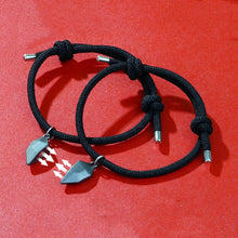 Load image into Gallery viewer, 2Pcs Heart Matching Friendship Couple Minimalist Bracelet Rope Braided Magnetic Distance Bracelet Magnetic Matching Heart Bracelet For Him Her Couple Gift For Girlfriend Boyfriend Lover Wife Husband
