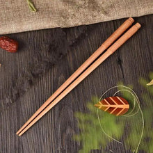 Load image into Gallery viewer, 2PCS Incredible Handmade Japanese Natural Chestnut Wood Sushi Chopsticks Set Value Gift Sushi Chinese food
