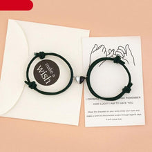 Load image into Gallery viewer, 2pcs Magnet Couple Bracelet Heart Pendant Jewelry Lucky Knitting Rope Bracelets Couple Bracelets Mutual Attraction Bracelets Vows Of Eternal Love Jewelry Gifts For Boyfriend Girlfriend Best Friend
