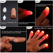 Load image into Gallery viewer, 2pcs Red Lightup Magic Thumbs LED Magic Fingers Tricks Thumb Props Amazing Ultra Bright Light Festival Party Toys Illusion Magic Gadgets
