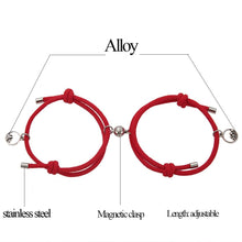 Load image into Gallery viewer, 2PCS/Set Alloy Couple Magnetic Attraction Ball Creative Bracelet Stainless Steel Friendship Rope Mutual Attraction Bracelets Vows Of Eternal Love Jewelry Gifts For Boyfriend Girlfriend Best Friend
